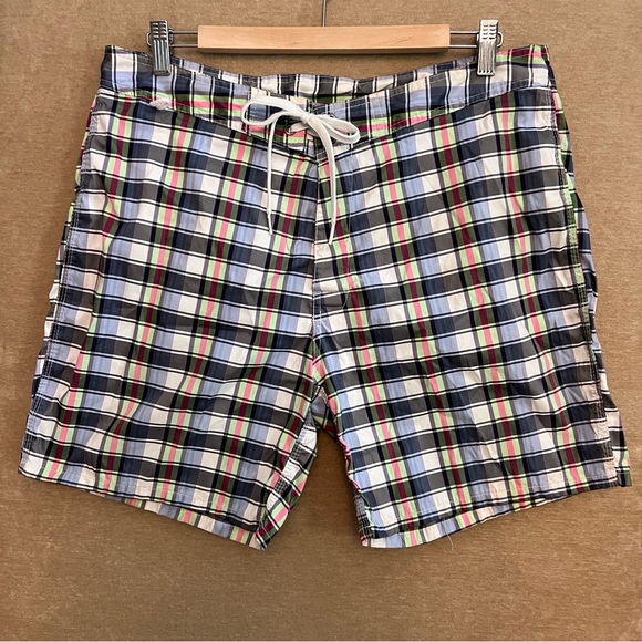 SUNDEK Multicolor Plaid Swim Trunks - Picture 1 of 10